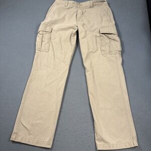 VINTAGE Old Navy Cargo Pants 36x34 Tan  Relaxed Baggy Fit Cotton Skater Y2K
